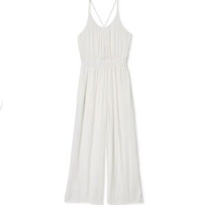 NWT Prana Fernie White Wide Leg Jumpsuit Swimsuit Beach Coverup